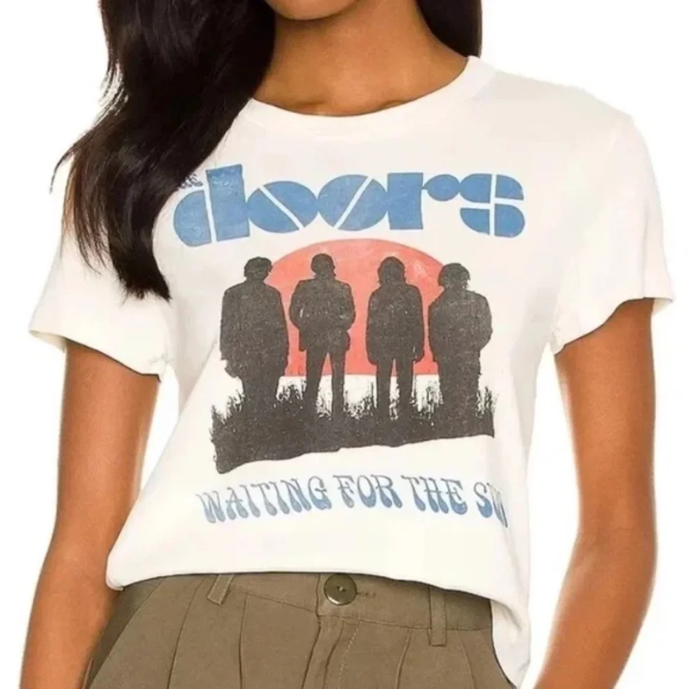 SOLD OUT The Doors Waiting for the Sun White Short Sleeve Music Band Graphic - Picture 1 of 6